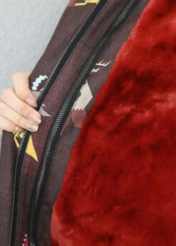 Casual Khaki Fur Collar Fuzzy Rabbit Hair Lined Denim Coats Winter LY9459 -Ada Fashion Casual Khaki Fur Collar Fuzzy Rabbit Hair Lined Denim Coats Winter5