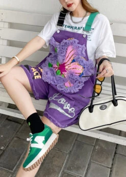 Casual Purple Slash Neck Floral Graphic Print Jumpsuits Summer LY6044 -Ada Fashion Casual Purple Slash Neck Floral Graphic Print Jumpsuits Summer4