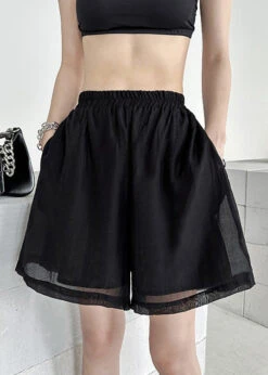 Chic Black Tie Dye Patchwork Shirts And Shorts Cotton Two Piece Set Summer LY9499 -Ada Fashion Chic Black Tie Dye Patchwork Shirts And Shorts Cotton Two Piece Set Summer4