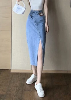 Chic Blue Side Open Asymmetrical Patchwork Denim Maxi Skirts Summer LY7933 -Ada Fashion Chic Blue Side Open Asymmetrical Patchwork Denim Maxi Skirts Summer3 734d6eeb 0bd2 4702 8a6a 4791eb42f8aa