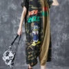 Chic Camouflage Oversized Patchwork Appliques Cotton Jumpsuits Summer LY5691