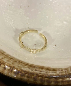 Chic Gold Alloy Zircon Pearl Star Floral Rings Three Piece Set GH1047 -Ada Fashion Chic Gold Alloy Zircon Pearl Star Floral Rings Three Piece Set5