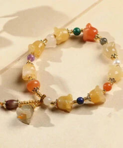 Chic Golden Silk Jade Lily Of The Rings Charm Bracelet ML0599 11 Chic Golden Silk Jade Lily Of The Rings Charm Bracelet ML0599 -Ada Fashion Chic Golden Silk Jade Lily of the Rings Charm Bracelet Ada Fashion 162756274