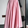 Chic Pink Zippered High Waist Cotton Skirts Spring CG1047