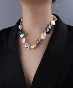 Chic Rainbow Pearl Shell Gratuated Bead Necklace ML0337 -Ada Fashion Chic Rainbow Pearl Shell Gratuated Bead Necklace Ada Fashion 161835911