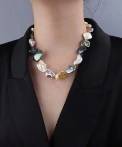 Chic Rainbow Pearl Shell Gratuated Bead Necklace ML0337 -Ada Fashion Chic Rainbow Pearl Shell Gratuated Bead Necklace Ada Fashion 161836027