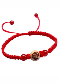 Chic Red Hand Knitting Peach Wood Charm Bracelet ML0271 -Ada Fashion Chic Red Hand Knitting Peach Wood Charm Bracelet Ada Fashion 161819161