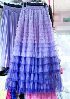 Chic Rose Gradient Color Wrinkled Elastic Waist Tulle Skirt Summer AS1043 -Ada Fashion Chic Rose Gradient Color Wrinkled Elastic Waist Tulle Skirt Summer3 a5af8fc6 6767 4d8a a8e9 cfb41c5670cd