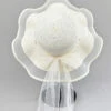 Chic White Tulle Patchwork Bow Straw Woven Floppy Sun Hat LY547 -Ada Fashion Chic White Tulle Patchwork Bow Straw Woven Floppy Sun Hat1