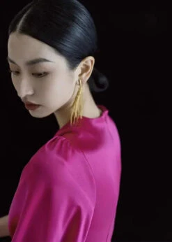 Chinese Style Rose V Neck Patchwork Silm Long Dresses Fall ML3121 -Ada Fashion Chinese Style Rose V Neck Patchwork Silm Long Dresses Fall Ada Fashion 169742592