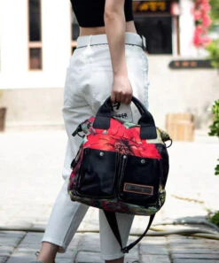 Classic Large Capacity Canvas Patchwork Calf Leather Tote Handbag ZX1046 -Ada Fashion Classic Large Capacity Canvas Patchwork Calf Leather Tote Handbag3