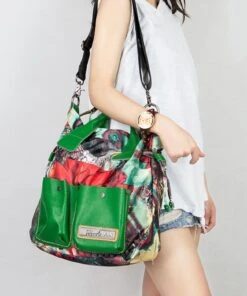 Classic Large Capacity Canvas Patchwork Calf Leather Tote Handbag ZX1046 -Ada Fashion Classic Large Capacity Canvas Patchwork Calf Leather Tote Handbag4