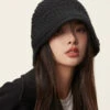 Classy Black Thick Warm Solid Knit Bonnie Hat LY534 -Ada Fashion Classy Black Thick Warm Solid Knit Bonnie Hat1
