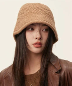 Classy Black Thick Warm Solid Knit Bonnie Hat LY534 -Ada Fashion Classy Black Thick Warm Solid Knit Bonnie Hat4