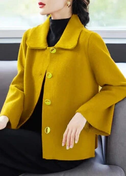 Classy Blue Peter Pan Collar PocketsWoolen Coat Fall ML3296 -Ada Fashion Classy Blue Peter Pan Collar Pockets Woolen Coat Fall Ada Fashion 170468680