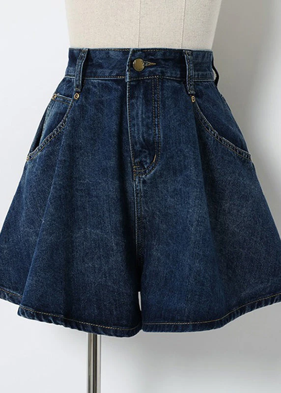 Classy Navy Pockets Patchwork High Waist Button Denim Shorts LY5261 4 Classy Navy Pockets Patchwork High Waist Button Denim Shorts LY5261 - Image 2