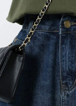 Classy Navy Pockets Patchwork High Waist Button Denim Shorts LY5261 9 Classy Navy Pockets Patchwork High Waist Button Denim Shorts LY5261 -Ada Fashion Classy Navy Pockets Patchwork High Waist Button Denim Shorts3