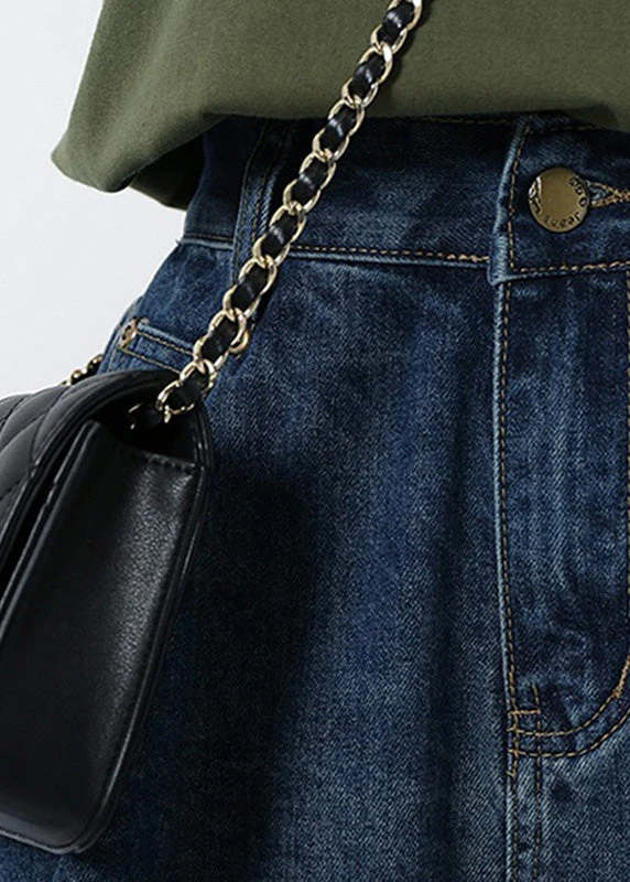 Classy Navy Pockets Patchwork High Waist Button Denim Shorts LY5261 5 Classy Navy Pockets Patchwork High Waist Button Denim Shorts LY5261 - Image 3