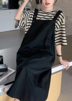 Classy O-Neck Striped Patchwork T Shirt And Long Dress Two Piece Set Summer LY7549 -Ada Fashion Classy O Neck Striped Patchwork T Shirt And Long Dress Two Piece Set Summer5 0f60a20d ce4e 4c9a bf23 46c544fee0d7