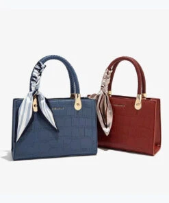 Classy Red Versatile Faux Leather Tote Handbag ZX1021 -Ada Fashion Classy Red Versatile Faux Leather Tote Handbag5