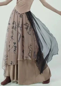 Coffee Print High Waist Cotton Maxi Skirts Asymmetrical CG1022 -Ada Fashion Coffee Print High Waist Cotton Maxi Skirts Asymmetrical Ada Fashion 183396958