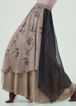 Coffee Print High Waist Cotton Maxi Skirts Asymmetrical CG1022 -Ada Fashion Coffee Print High Waist Cotton Maxi Skirts Asymmetrical Ada Fashion 183397079