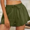 Cotton And Hemp Shorts Womens Summer Loose Green Pants Show Thin LY1939 -Ada Fashion Cotton And Hemp Shorts Womens Summer Loose Green Pants Show Thin1