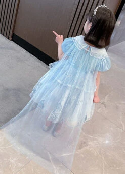 Cute Blue Ruffled Patchwork Tulle Girls Vacation Long Dresses Summer ML0173 -Ada Fashion Cute Blue Ruffled Patchwork Tulle Girls Vacation Long Dresses Summer4 d6427c47 5add 4bb9 81c3 2f5b743bbd0e
