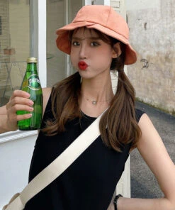 Cute Grapefruit Floral Patchwork Bucket Hat LY544