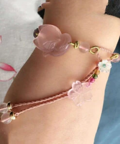 Cute Pink Hand Knitting Crystal Furong Stone Fox Charm Bracelet ML0598 -Ada Fashion Cute Pink Hand Knitting Crystal Furong Stone Fox Charm Bracelet Ada Fashion 162756781