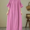 Cute Pink Tie Waist Vacation Maxi Dresses Summer GH1067
