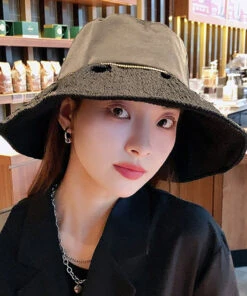 DIY Black Patchwork Pearl Organza Bucket Hat LY503 -Ada Fashion DIY Black Patchwork Pearl Organza Bucket Hat3 c73bc3d4 f39c 4225 9633 c48e6cd884b5