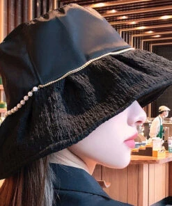 DIY Black Patchwork Pearl Organza Bucket Hat LY503 -Ada Fashion DIY Black Patchwork Pearl Organza Bucket Hat5 7b7b3123 51ed 4003 b16c 11ef595e8ef2