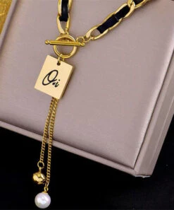 DIY Black Sterling Silver Overgild Pearl Pendant Necklace DF1012 -Ada Fashion DIY Black Sterling Silver Overgild Pearl Pendant Necklace4