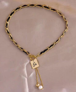 DIY Black Sterling Silver Overgild Pearl Pendant Necklace DF1012 -Ada Fashion DIY Black Sterling Silver Overgild Pearl Pendant Necklace5