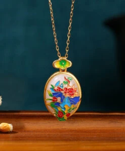 DIY Gold Ancient Gold Jade Enamel Floral Pendant Necklace KX1081 9 DIY Gold Ancient Gold Jade Enamel Floral Pendant Necklace KX1081 -Ada Fashion DIY Gold Ancient Gold Jade Enamel Floral Pendant Necklace3