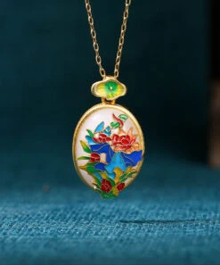 DIY Gold Ancient Gold Jade Enamel Floral Pendant Necklace KX1081 11 DIY Gold Ancient Gold Jade Enamel Floral Pendant Necklace KX1081 -Ada Fashion DIY Gold Ancient Gold Jade Enamel Floral Pendant Necklace5