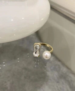 DIY Gold Rings Sterling Silver Alloy Pearl Rings Two Piece Set DF1032 -Ada Fashion DIY Gold Rings Sterling Silver Alloy Pearl Rings Two Piece Set4