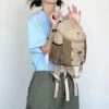 DIY Khaki Patchwork Durable Backpack Bag ML2231 -Ada Fashion DIY Khaki Patchwork Durable Backpack Bag1