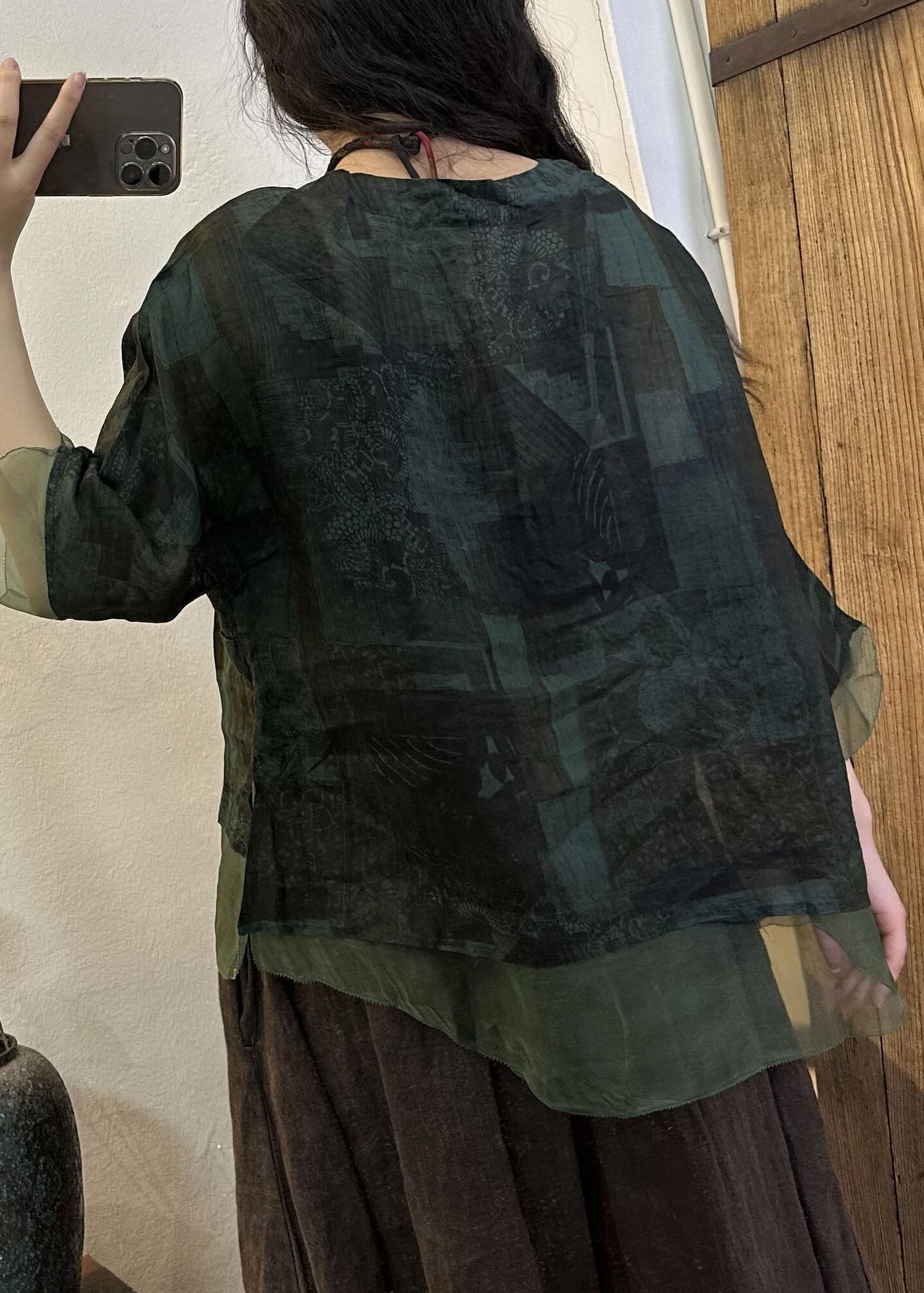 DIY Navy O Neck Print Patchwork Linen Blouses Summer LY7870 7 DIY Navy O Neck Print Patchwork Linen Blouses Summer LY7870 - Image 5