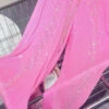 DIY Pink Pockets Zircon Patchwork Ice Silk Wide Leg Pants Summer LY3986