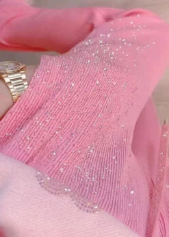 DIY Pink Pockets Zircon Patchwork Ice Silk Wide Leg Pants Summer LY3986 -Ada Fashion DIY Pink Pockets Zircon Patchwork Ice Silk Wide Leg Pants Summer4