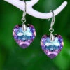 DIY Purple Love Crystal Drop Earrings KX1077