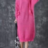 DIY Rose Hooded Drawstring Knit Pullover Sweatshirt Dress Fall ML2987 -Ada Fashion DIY Rose Hooded Drawstring Knit Pullover Sweatshirt Dress Fall Ada Fashion 169069747