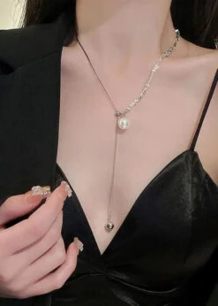 DIY Silk Stainless Steel Pearl Pendant Necklace ML0257 -Ada Fashion DIY Silk Stainless Steel Pearl Pendant Necklace Ada Fashion 161826093