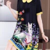 Elegant Black O-Neck Print Long A Line Dress Short Sleeve GH1014 -Ada Fashion Elegant Black O Neck Print Long a Line Dress Short Sleeve1 7705f357 4fdd 45bc 9c82 c50090092568