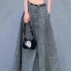 Elegant GreyPockets High Waist Patchwork Denim Maxi Skirts Summer LY9077 2 Elegant GreyPockets High Waist Patchwork Denim Maxi Skirts Summer LY9077 -Ada Fashion Elegant Grey Pockets High Waist Patchwork Denim Maxi Skirts Summer Ada Fashion 153062337