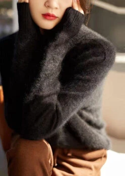 Hign Neck Patchwork Woolen Knit Sweaters Fall -Ada Fashion Elegant Orange Hign Neck Patchwork Woolen Knit Sweaters Fall Ada Fashion 173770039