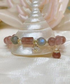 Elegant Pink Crystal Beading Charm Bracelet ML0252 -Ada Fashion Elegant Pink Crystal Beading Charm Bracelet2