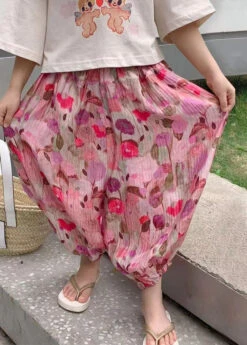 Elegant Pink Print Elastic Waist Kids Lantern Pants Summer LY5437 -Ada Fashion Elegant Pink Print Elastic Waist Kids Lantern Pants Summer3 9671d64d 2313 4fce 8449 fe198a5dcd34